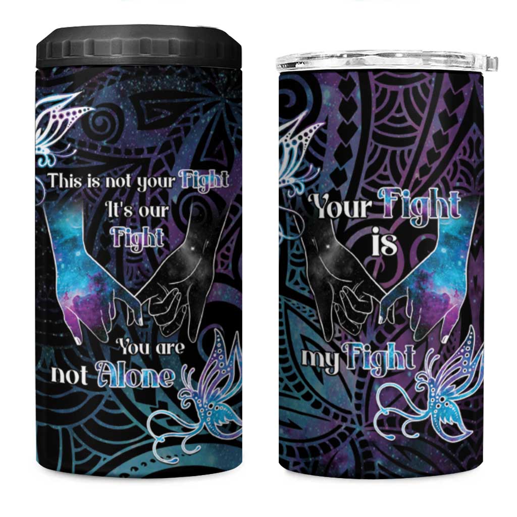 Suicide Awareness 4 in 1 Can Cooler Tumbler You Are Not Alone LT05 One Size: 16 oz Black - Polynesian Pride