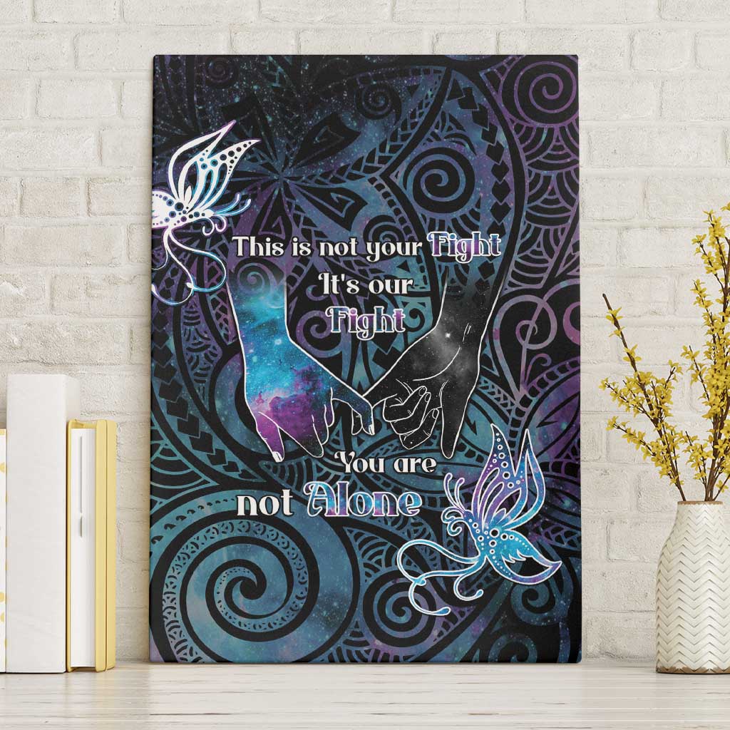 Suicide Awareness Canvas Wall Art You Are Not Alone LT05 Without Frame Black - Polynesian Pride