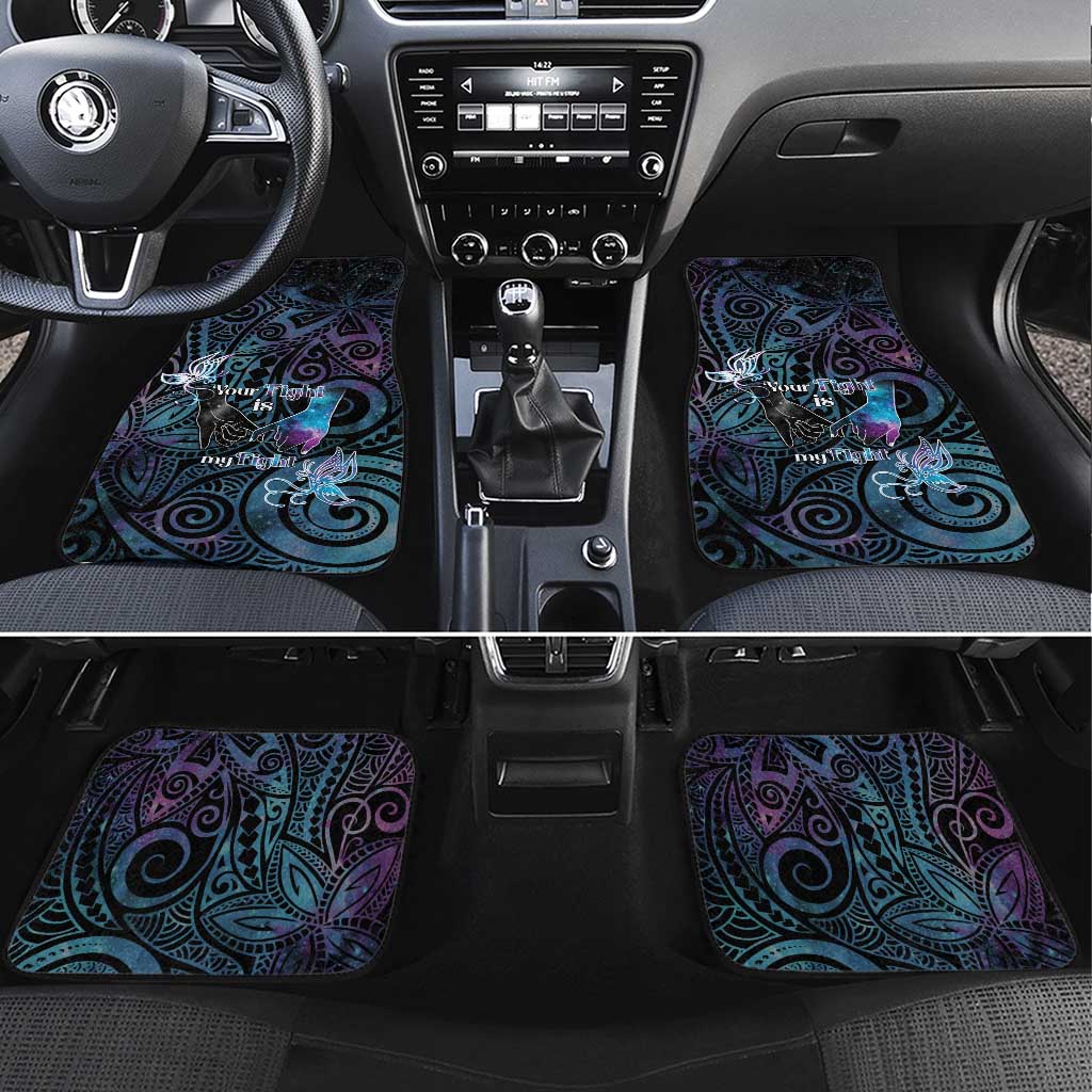 Suicide Awareness Car Mats You Are Not Alone LT05 Set 4pcs Black - Polynesian Pride
