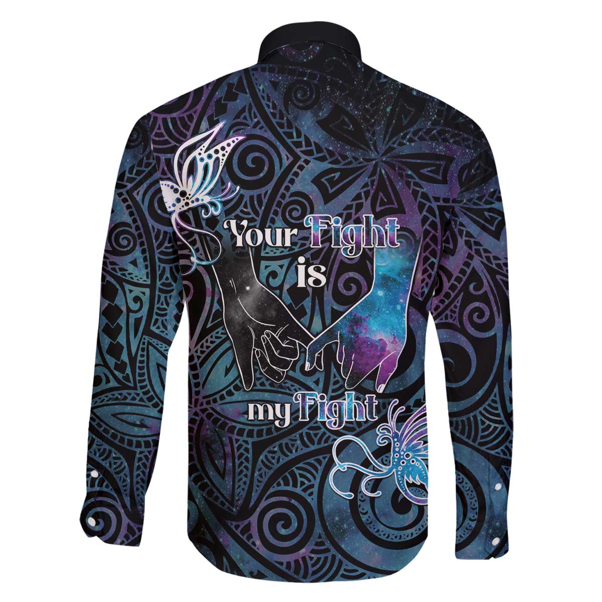 Suicide Awareness Family Matching Off The Shoulder Long Sleeve Dress and Hawaiian Shirt You Are Not Alone - Polynesian Pride