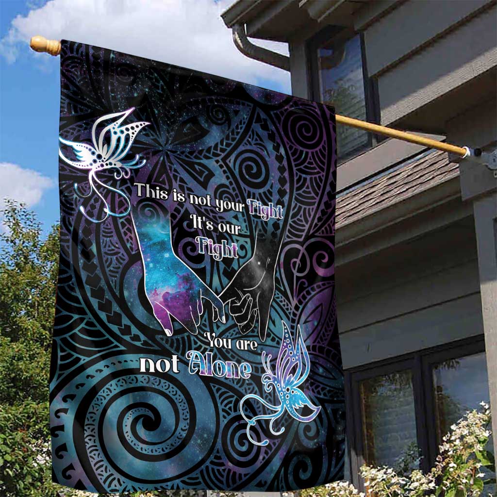 Suicide Awareness Garden Flag You Are Not Alone - Polynesian Pride