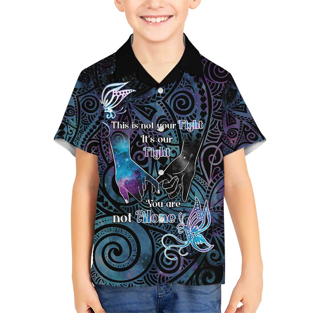 Suicide Awareness Kid Hawaiian Shirt You Are Not Alone LT05 Kid Black - Polynesian Pride