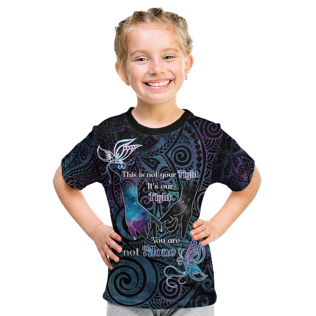 Suicide Awareness Kid T Shirt You Are Not Alone LT05 Black - Polynesian Pride