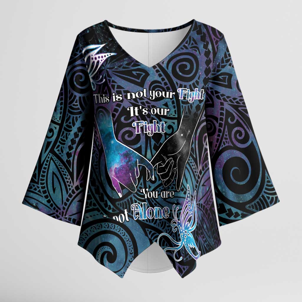 Suicide Awareness Kimono Sleeve Blouse You Are Not Alone - Polynesian Pride