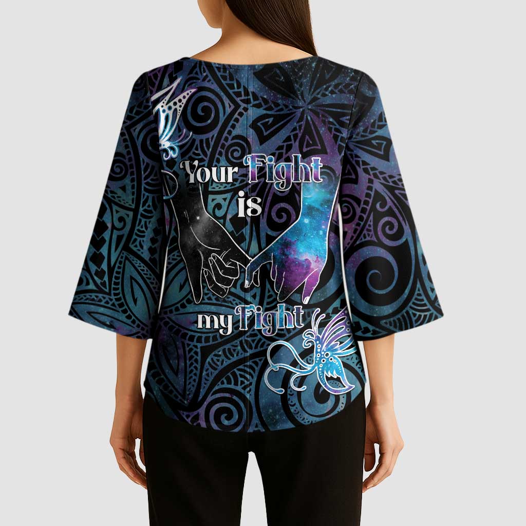 Suicide Awareness Kimono Sleeve Blouse You Are Not Alone - Polynesian Pride