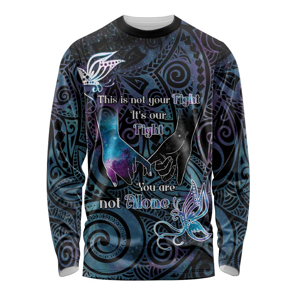 Suicide Awareness Long Sleeve Shirt You Are Not Alone LT05 Unisex Black - Polynesian Pride