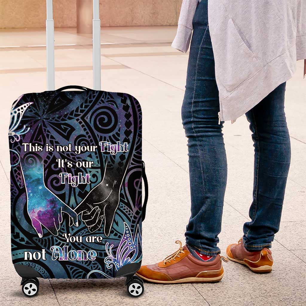 Suicide Awareness Luggage Cover You Are Not Alone LT05 Black - Polynesian Pride