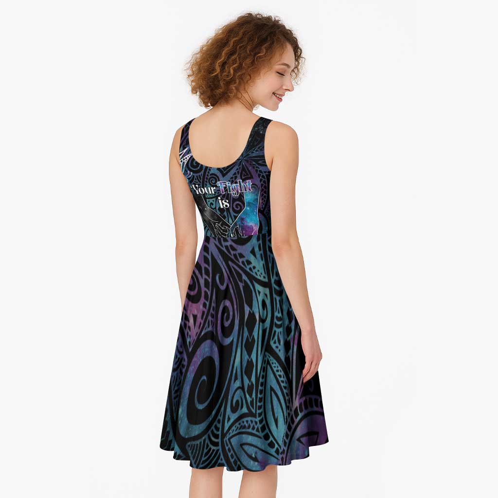 Suicide Awareness Midi Dress You Are Not Alone - Polynesian Pride