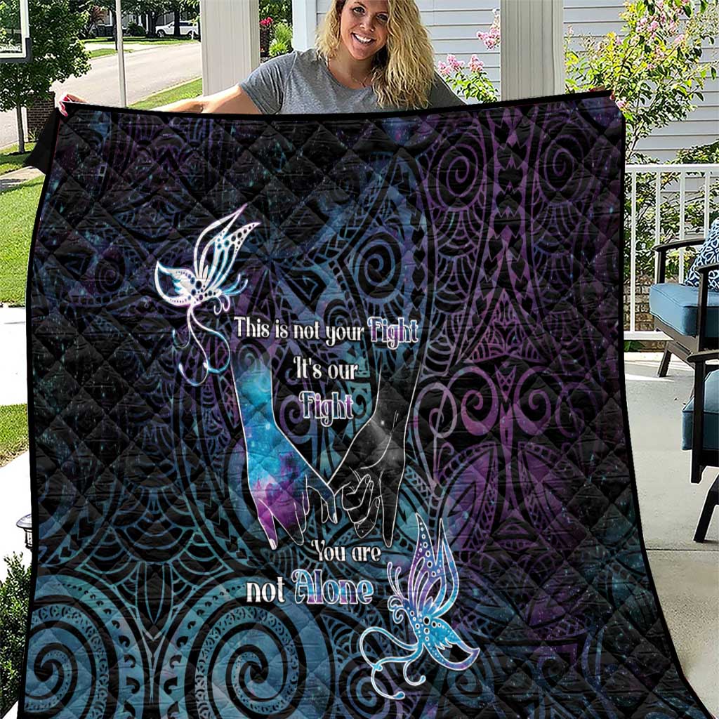 Suicide Awareness Quilt You Are Not Alone LT05 Black - Polynesian Pride