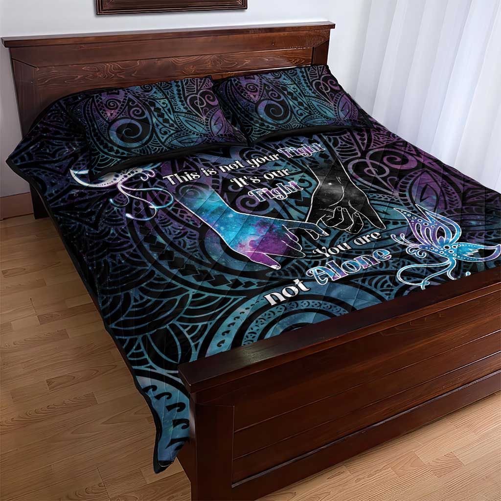 Suicide Awareness Quilt Bed Set You Are Not Alone - Polynesian Pride