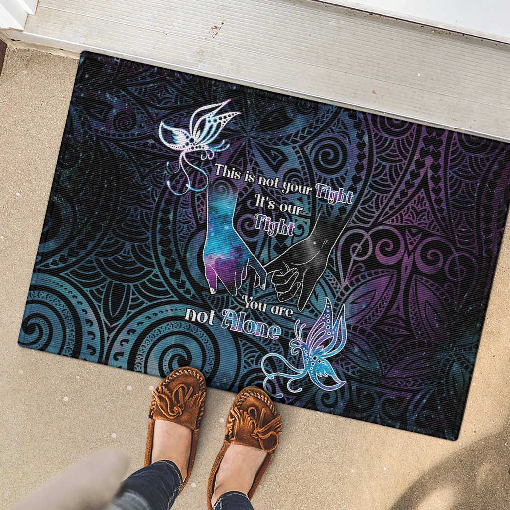 Suicide Awareness Rubber Doormat You Are Not Alone - Polynesian Pride