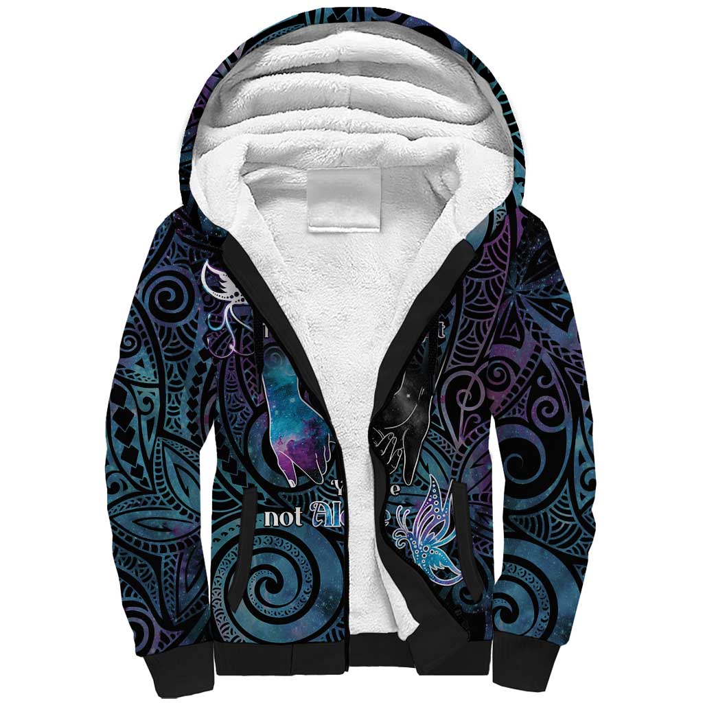 Suicide Awareness Sherpa Hoodie You Are Not Alone LT05 Unisex Black - Polynesian Pride