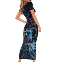 Suicide Awareness Short Sleeve Bodycon Dress You Are Not Alone - Polynesian Pride
