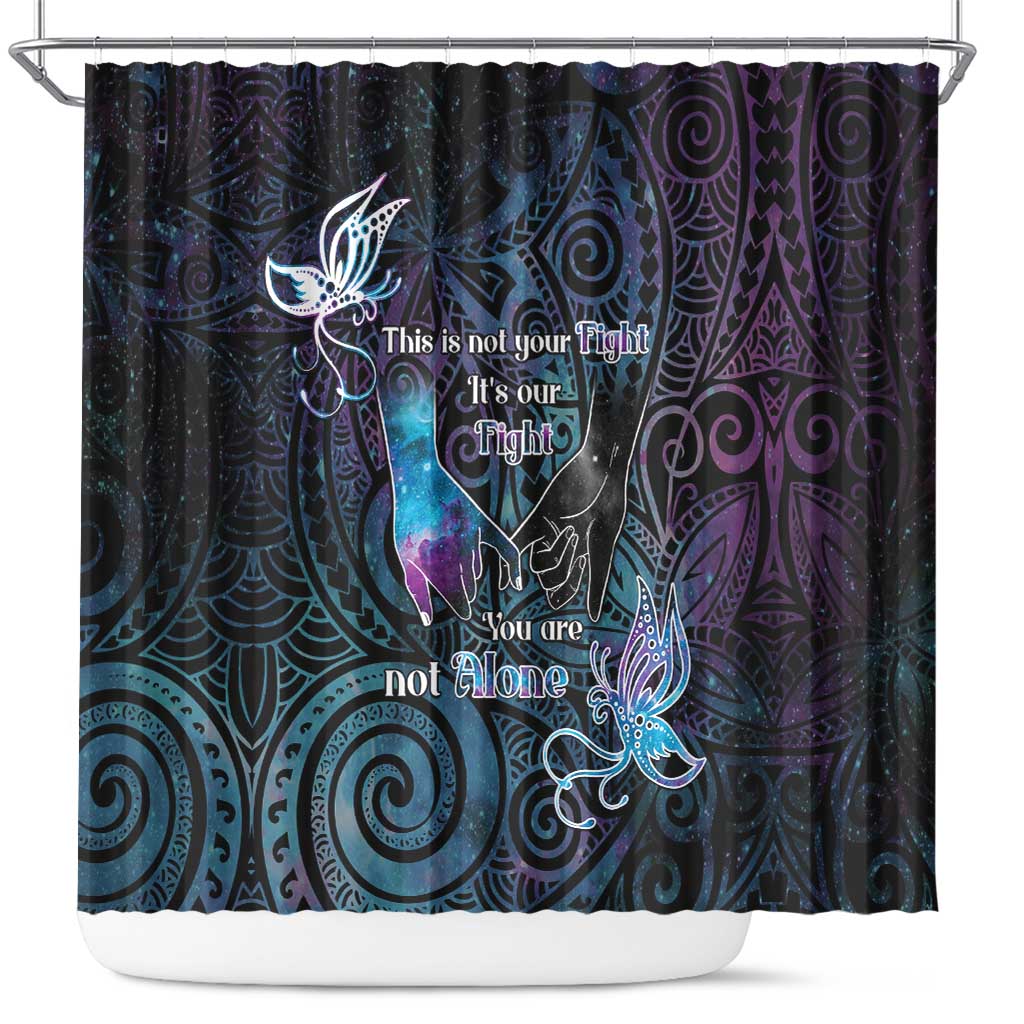 Suicide Awareness Shower Curtain You Are Not Alone LT05 Black - Polynesian Pride