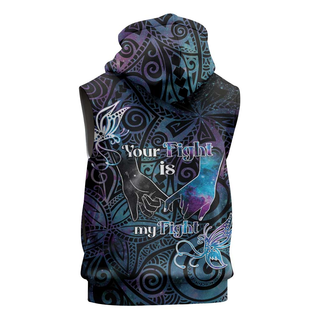 Suicide Awareness Sleeveless Zip Hoodie You Are Not Alone - Polynesian Pride