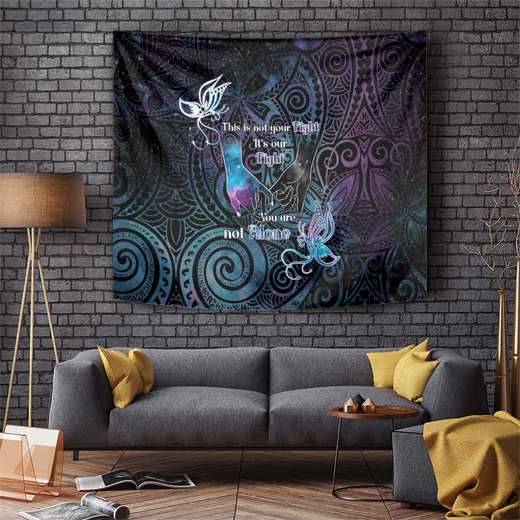 Suicide Awareness Tapestry You Are Not Alone LT05 Black - Polynesian Pride