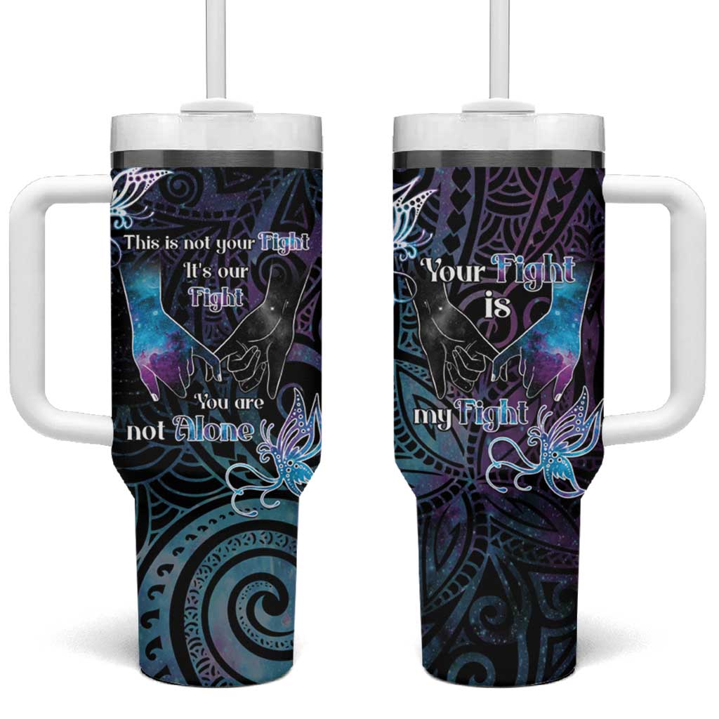 Suicide Awareness Tumbler With Handle You Are Not Alone - Polynesian Pride