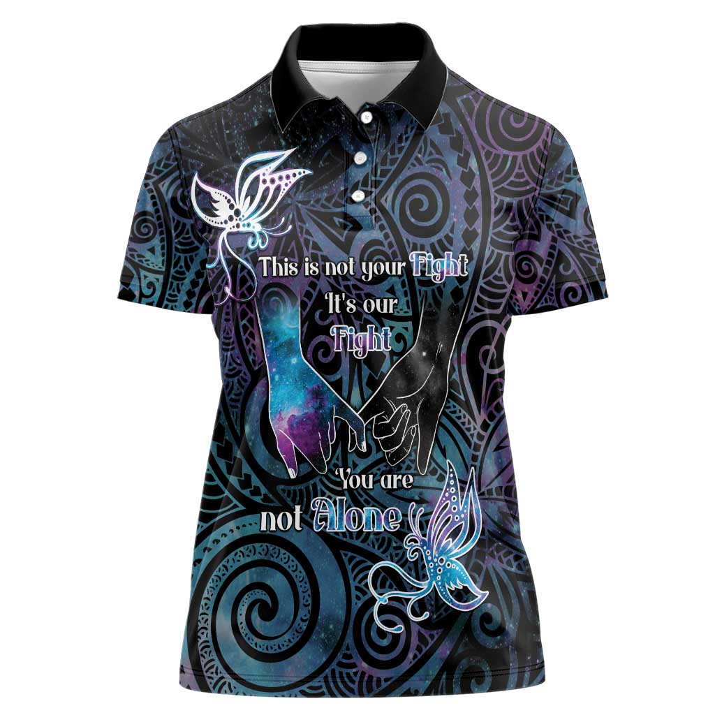 Suicide Awareness Women Polo Shirt You Are Not Alone - Polynesian Pride