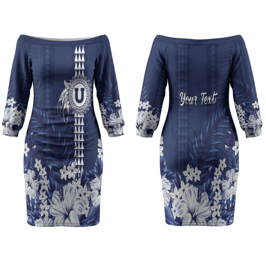 Personalized Utah State Couples Matching Off The Shoulder Long Sleeve Dress and Long Sleeve Button Shirt Polynesian Style