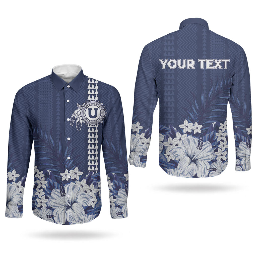 Personalized Utah State Couples Matching Puletasi and Long Sleeve Button Shirt Polynesian Style