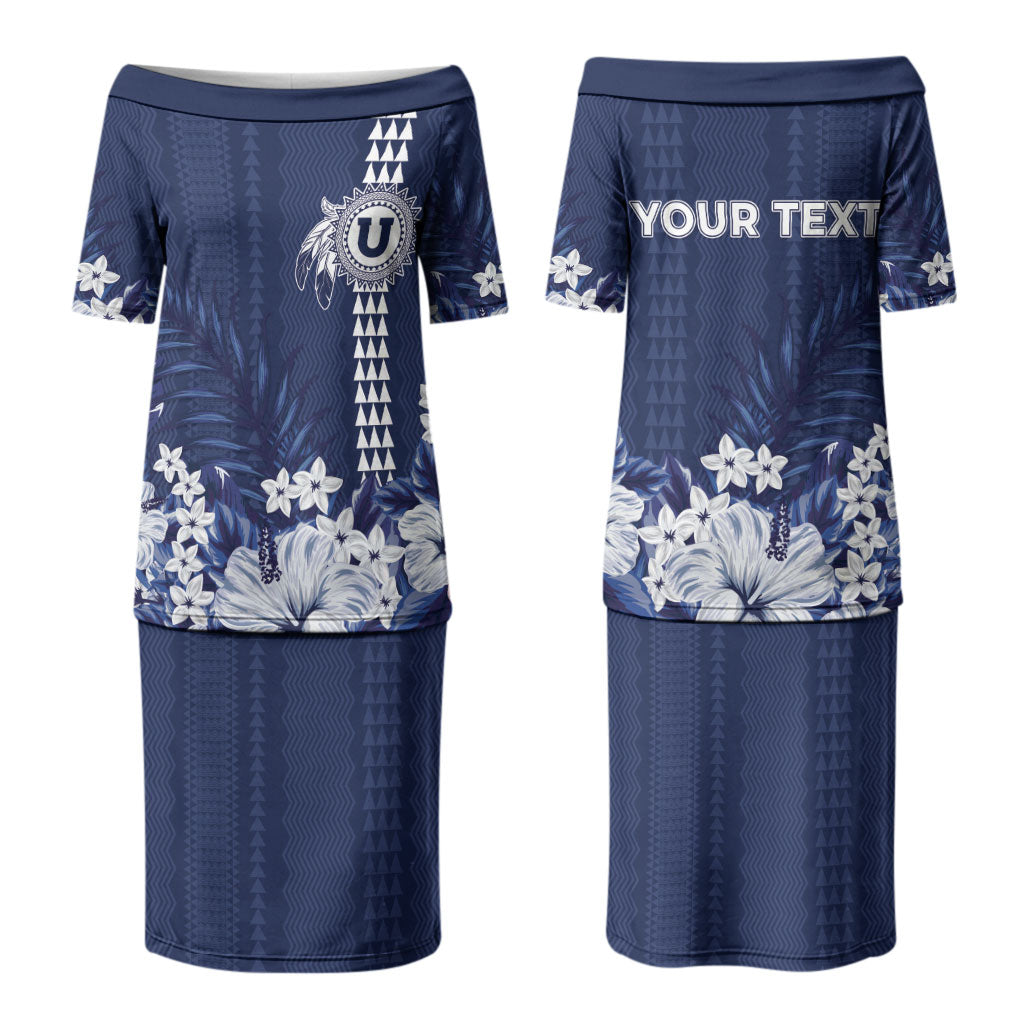 Personalized Utah State Couples Matching Puletasi and Long Sleeve Button Shirt Polynesian Style