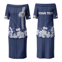 Personalized Utah State Couples Matching Puletasi and Long Sleeve Button Shirt Polynesian Style
