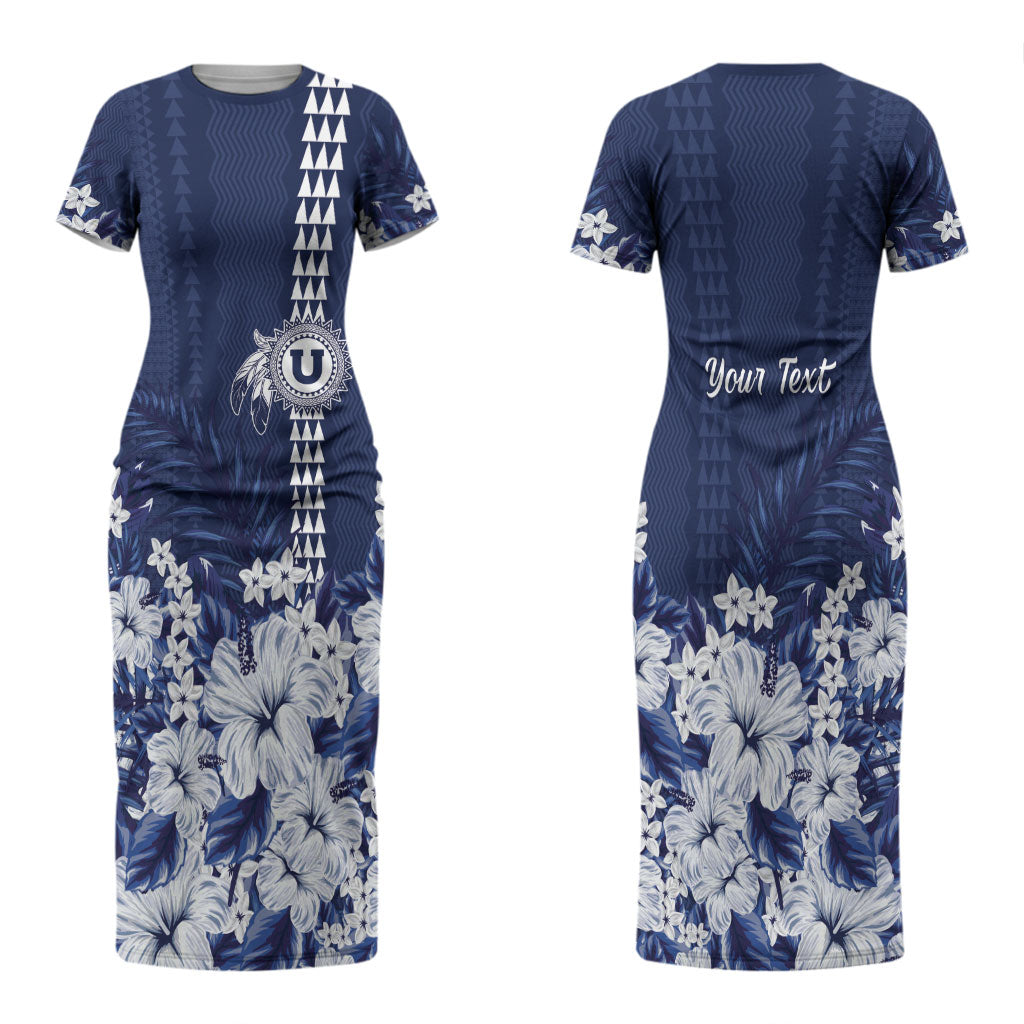 Personalized Utah State Couples Matching Short Sleeve Bodycon Dress and Long Sleeve Button Shirt Polynesian Style