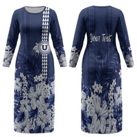 Personalized Utah State Family Matching Long Sleeve Bodycon Dress and Hawaiian Shirt Polynesian Style