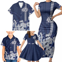 Personalized Utah State Family Matching Short Sleeve Bodycon Dress and Hawaiian Shirt Polynesian Style