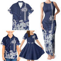 Personalized Utah State Family Matching Tank Maxi Dress and Hawaiian Shirt Polynesian Style