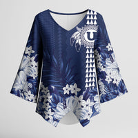 Personalized Utah State Kimono Sleeve Blouse Polynesian Style