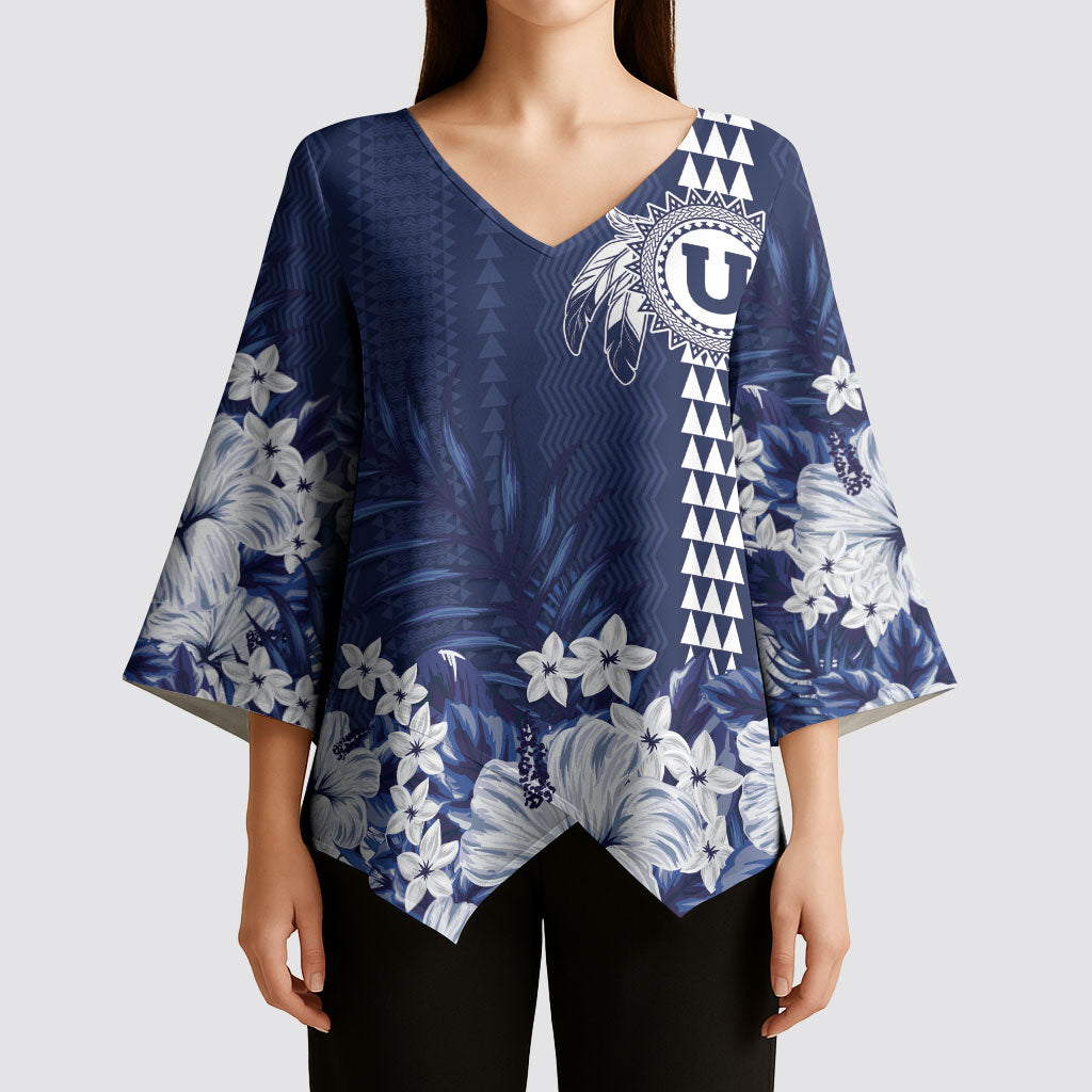 Personalized Utah State Kimono Sleeve Blouse Polynesian Style