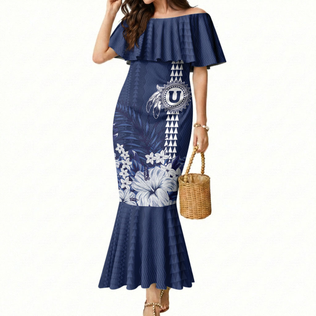 Personalized Utah State Mermaid Dress Polynesian Style LT05 Women Blue - Polynesian Pride