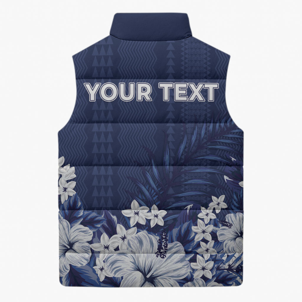 Personalized Utah State Sleeveless Puffer Jacket Polynesian Style