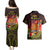 Papua New Guinea Couples Matching Puletasi Dress and Hawaiian Shirt Coat Of Arms Tropical Flowers Polynesian Pattern LT05 - Polynesian Pride