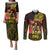 Papua New Guinea Couples Matching Puletasi Dress and Long Sleeve Button Shirts Coat Of Arms Tropical Flowers Polynesian Pattern LT05 Yellow - Polynesian Pride