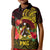 Papua New Guinea Kid Polo Shirt Coat Of Arms Tropical Flowers Polynesian Pattern LT05 Kid Yellow - Polynesian Pride