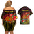 Personalized Papua New Guinea Couples Matching Off Shoulder Short Dress and Hawaiian Shirt Coat Of Arms Tropical Flowers Polynesian Pattern LT05 - Polynesian Pride
