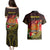 Personalized Papua New Guinea Couples Matching Puletasi Dress and Hawaiian Shirt Coat Of Arms Tropical Flowers Polynesian Pattern LT05 - Polynesian Pride