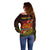 Personalized Papua New Guinea Off Shoulder Sweater Coat Of Arms Tropical Flowers Polynesian Pattern LT05 - Polynesian Pride
