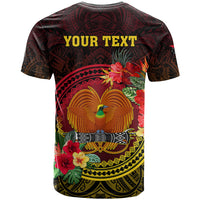 Personalized Papua New Guinea T Shirt Coat Of Arms Tropical Flowers Polynesian Pattern LT05 - Polynesian Pride