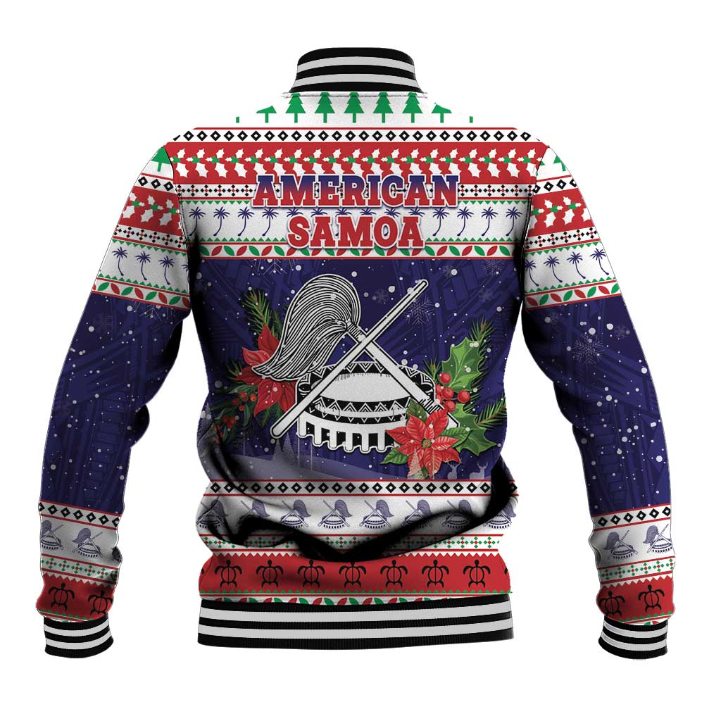 American Samoa Christmas Baseball Jacket Poinsettia La Maunia Le Kilisimasi LT05 - Polynesian Pride