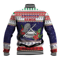 American Samoa Christmas Baseball Jacket Poinsettia La Maunia Le Kilisimasi LT05 - Polynesian Pride