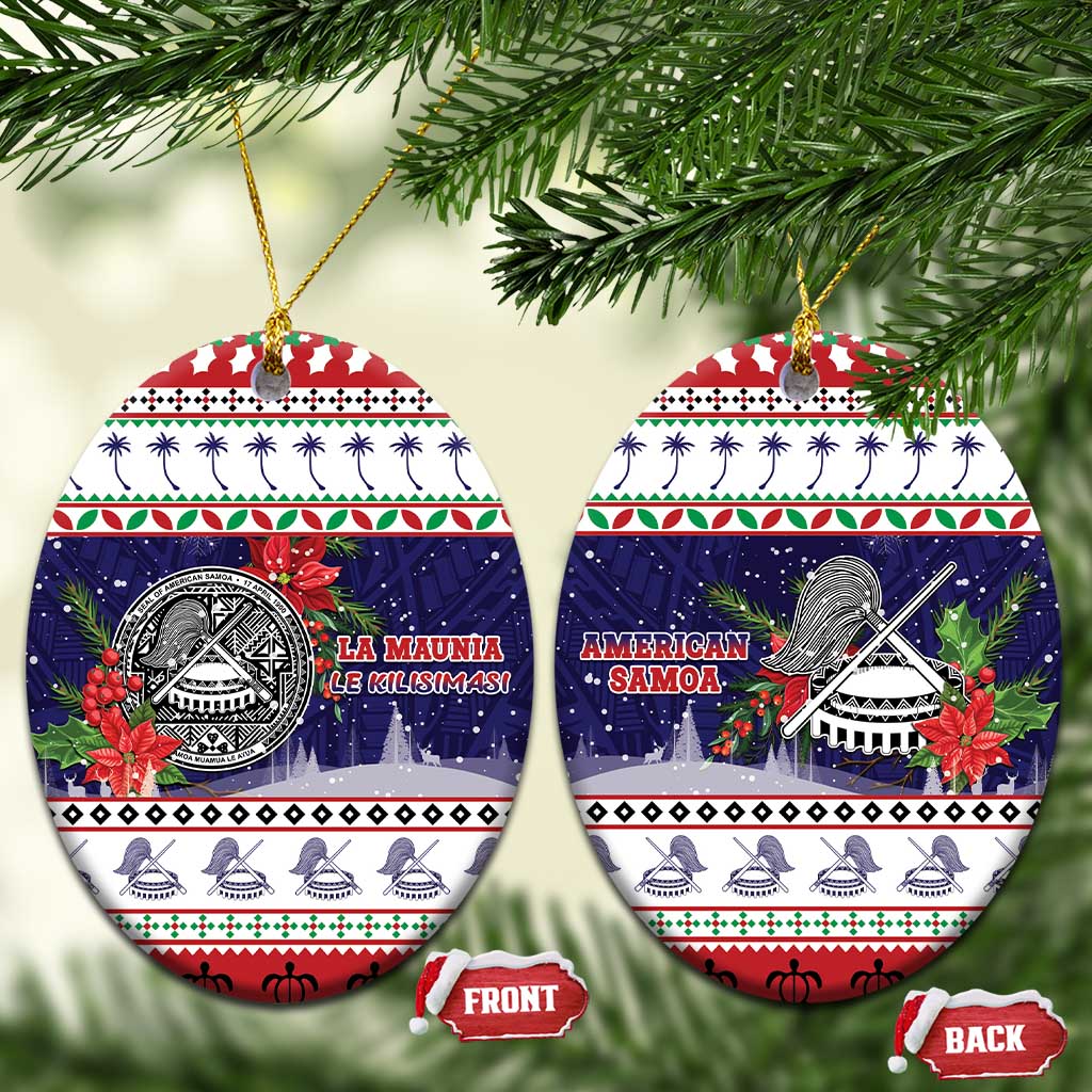 American Samoa Christmas Ceramic Ornament Poinsettia La Maunia Le Kilisimasi