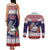 American Samoa Christmas Couples Matching Tank Maxi Dress and Long Sleeve Button Shirt Poinsettia La Maunia Le Kilisimasi