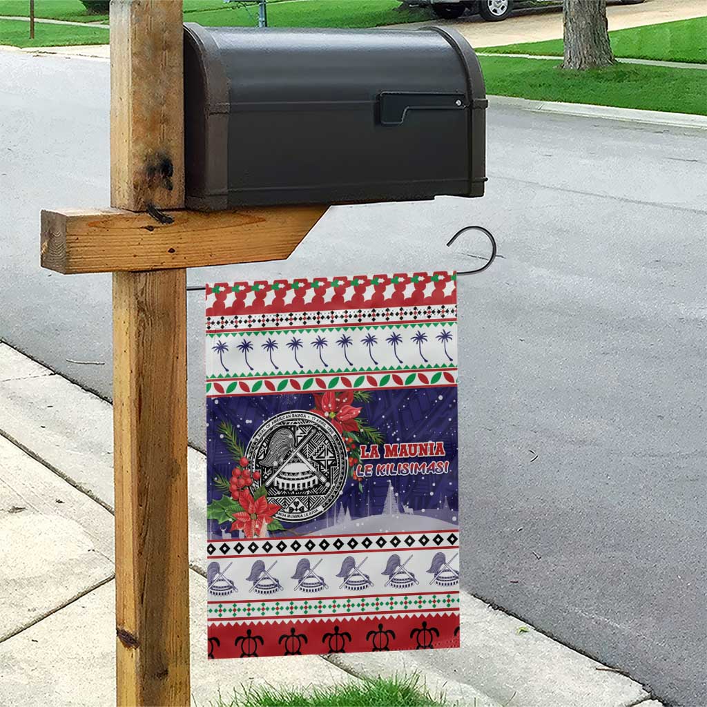 American Samoa Christmas Garden Flag Poinsettia La Maunia Le Kilisimasi