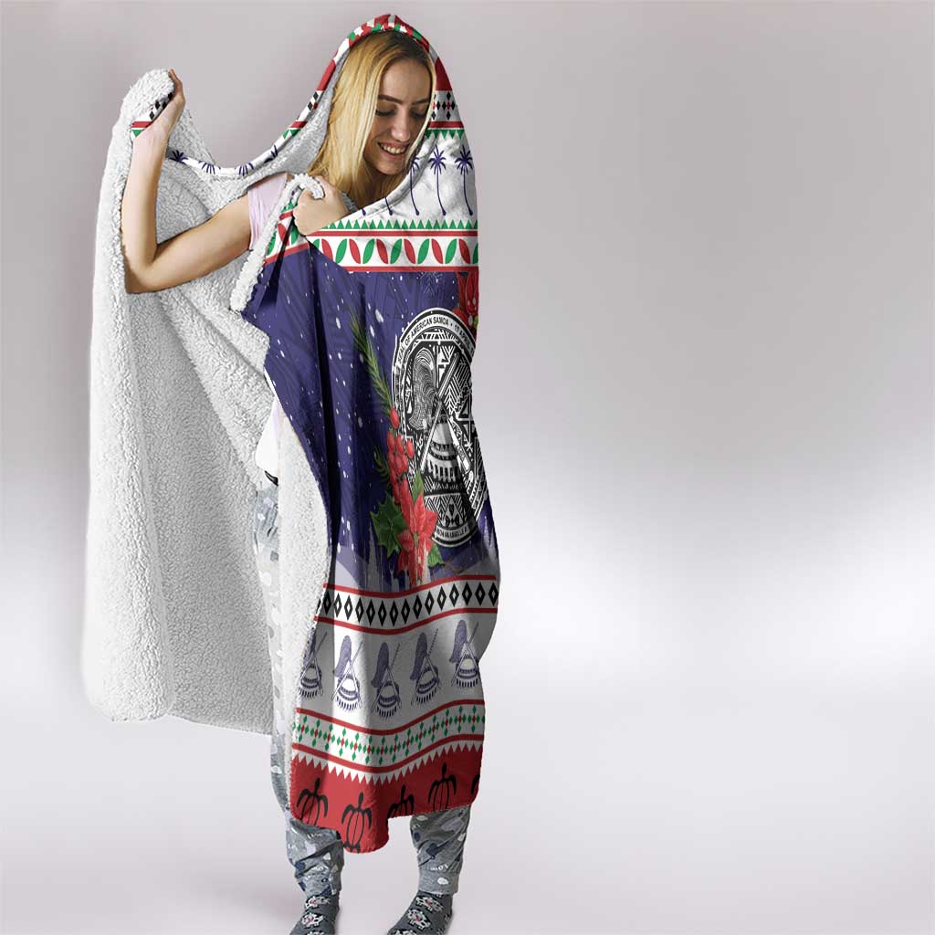 American Samoa Christmas Hooded Blanket Poinsettia La Maunia Le Kilisimasi LT05 - Polynesian Pride