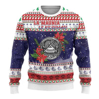 American Samoa Christmas Ugly Christmas Sweater Poinsettia La Maunia Le Kilisimasi