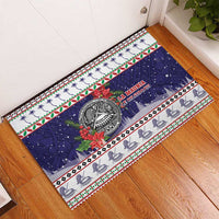 American Samoa Christmas Rubber Doormat Poinsettia La Maunia Le Kilisimasi LT05 - Polynesian Pride