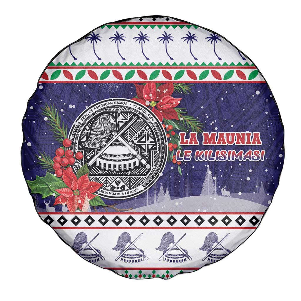 American Samoa Christmas Spare Tire Cover Poinsettia La Maunia Le Kilisimasi